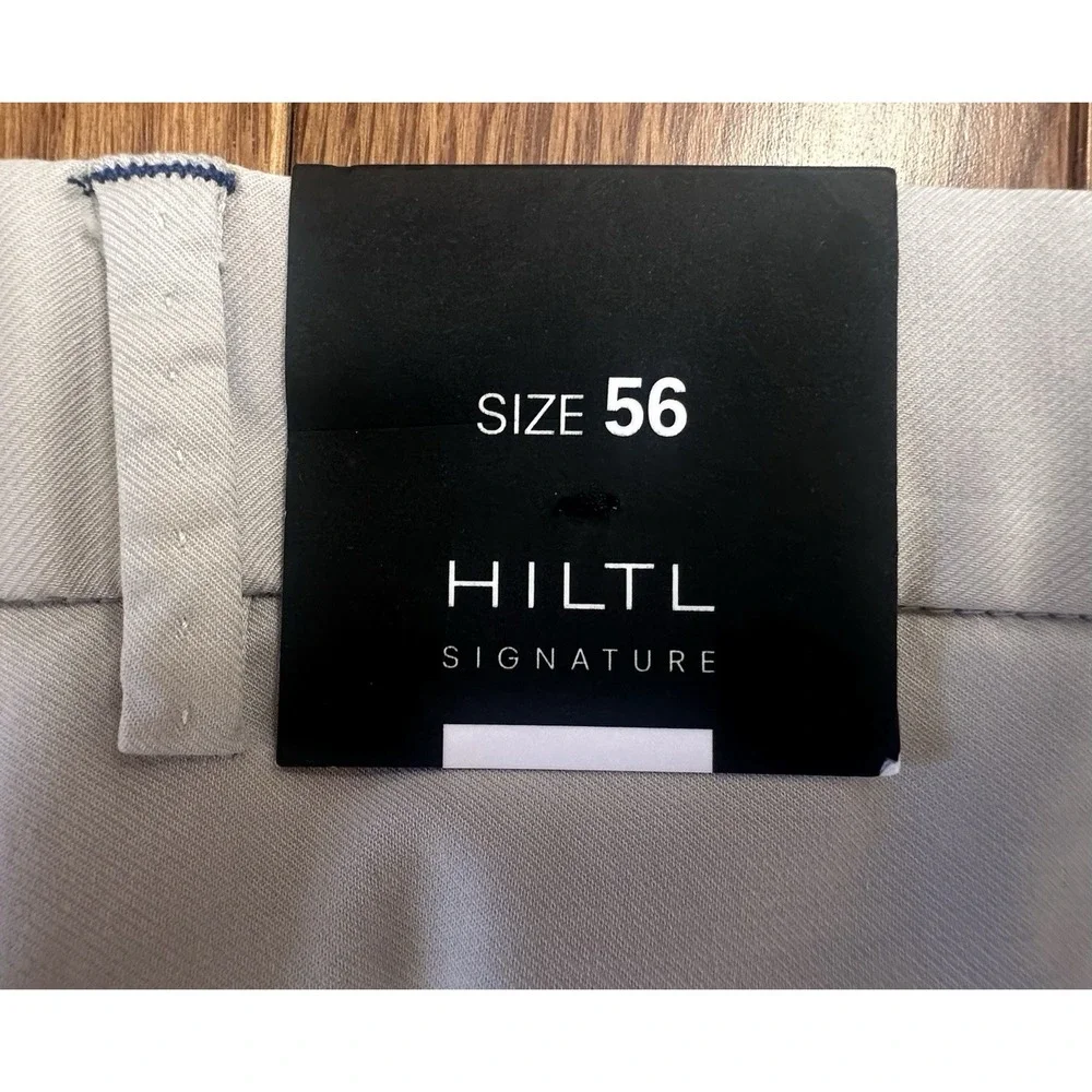 Hiltl‎ Men's 1/4 Top Beige Cotton Blend Flat Front Chino Pant Size 56/ 36 US NWT